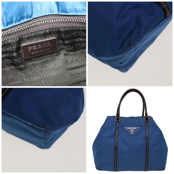 PRADA Hand Bag Nylon Blue - Picture 11 of 15